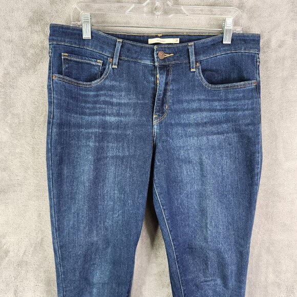 Men's LEVI'S 711 Blue Denim Jeans Skinny Dark Wash Mid Rise Size 31 - Picture 3 of 15